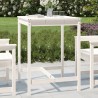 Table de jardin blanc 82,5x82,5x110 cm bois massif de pin 