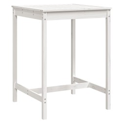 Table de jardin blanc 82,5x82,5x110 cm bois massif de pin 