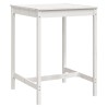 Table de jardin blanc 82,5x82,5x110 cm bois massif de pin 