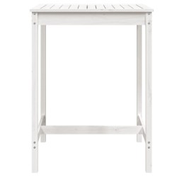 Table de jardin blanc 82,5x82,5x110 cm bois massif de pin 
