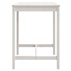 Table de jardin blanc 82,5x82,5x110 cm bois massif de pin 