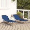 Transat pliant 2 pcs portable en tissu Oxford bleu 600D 