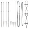Set de poteaux de clôture 7 pcs Argent Ø32mm 160 cm 