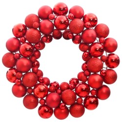 Couronne de Noël rouge 45 cm polystyrène 
