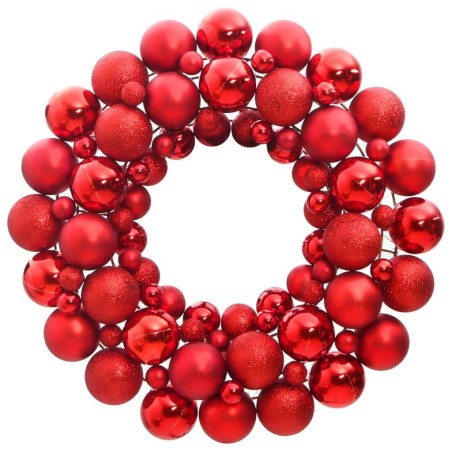 Couronne de Noël rouge 45 cm polystyrène 