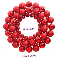 Couronne de Noël rouge 45 cm polystyrène 