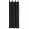 Rideaux occultants avec boucles de suspension 2 pcs en velours noir 
