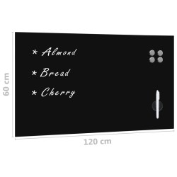 Tableau noir magnétique mural Verre 120x60 cm 