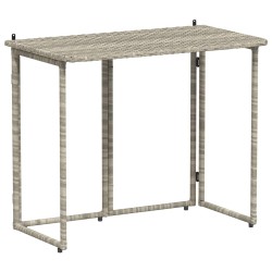 Table de jardin pliante gris clair 90 x 51 x 75 cm polyrotin 