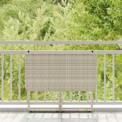 Table de jardin pliante gris clair 90 x 51 x 75 cm polyrotin 