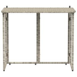 Table de jardin pliante gris clair 90 x 51 x 75 cm polyrotin 