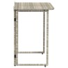 Table de jardin pliante gris clair 90 x 51 x 75 cm polyrotin 