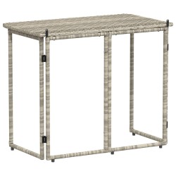 Table de jardin pliante gris clair 90 x 51 x 75 cm polyrotin 