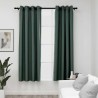 Rideaux occultants Aspect lin avec œillets 2 pcs Vert 140x175cm 