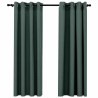 Rideaux occultants Aspect lin avec œillets 2 pcs Vert 140x175cm 