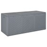 Boîte de rangement de jardin gris PP rotin 270 L 