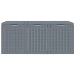 Boîte de rangement de jardin gris PP rotin 270 L 
