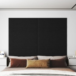Panneaux muraux 12 pcs Noir 90x30 cm Tissu 3,24 m² 