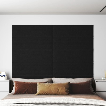Panneaux muraux 12 pcs Noir 90x30 cm Tissu 3,24 m² 