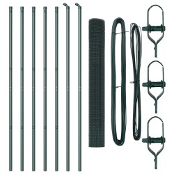 Ensemble de poteaux de clôture Ensemble de 2 Vert Acier, PVC 
