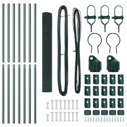 Ensemble de poteaux de clôture Ensemble de 2 Vert Acier, PVC 