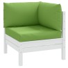Coussins de palette lot de 3 vert mélangé tissu 