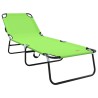 Chaise longue pliante 2 pcs portable verte en tissu Oxford 600D 