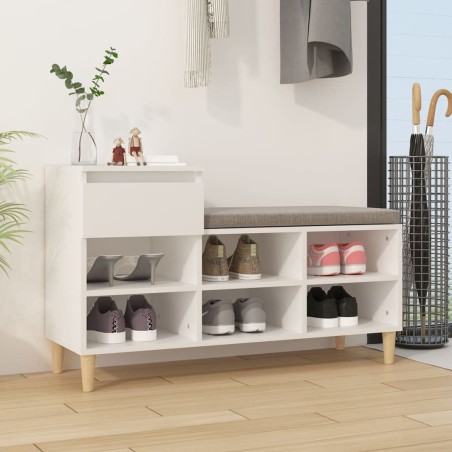 Armoire à chaussures Blanc 102x36x60 cm Bois d'ingénierie 