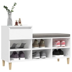 Armoire à chaussures Blanc 102x36x60 cm Bois d'ingénierie 