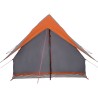 Tente de camping A-Frame pour 3 personnes, grise et orange, imperméable. 