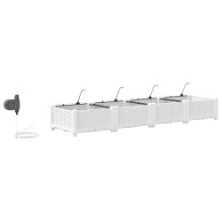 Jardinières de jardin 1 pc Blanc 160 x 40 x 22 cm Plastique 