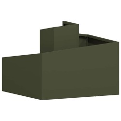 Cache-pot en métal Vert olive Métal Moyen Empilable 