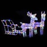 Décoration de Noël Rennes et traîneau 160 LED 130 cm Acrylique 