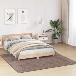 Tapis Shaggy avec dos en latex Marron 200x200 cm 