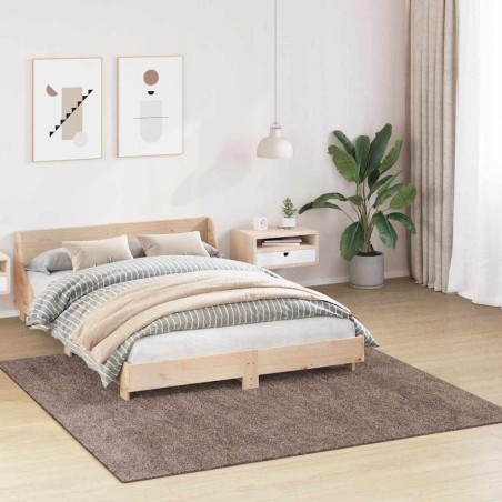 Tapis Shaggy avec dos en latex Marron 200x200 cm 