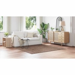 Tapis Shaggy avec dos en latex Marron 200x200 cm 