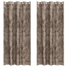 Rideaux en velours 2 pièces avec œillets Cappuccino 260 x 140 cm 