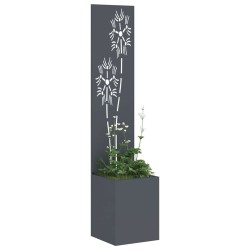 Jardinier avec Panneau Décoratif Anthracite 32 x 140 cm 