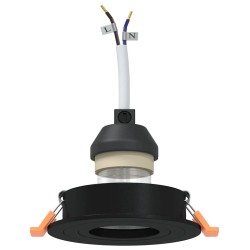 Projecteurs encastrés 24 pcs ronds GU10 noir Ø91 mm 