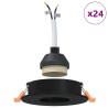 Projecteurs encastrés 24 pcs ronds GU10 noir Ø91 mm 