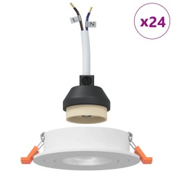 Projecteurs intégrés 24 pcs Ronds GU10 Blanc Ø91 mm 