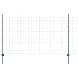 Clôture Euro avec 5 poteaux Vert 1,4x10 m Acier 