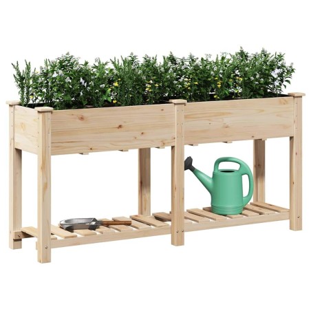 Jardinière avec étagère 161x43x76 cm en bois massif de sapin 