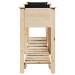 Jardinière avec étagère 161x43x76 cm en bois massif de sapin 