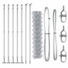 Jeu de Poteaux de Clôture Argent 10 m x 0.8 m Acier galvanisé 