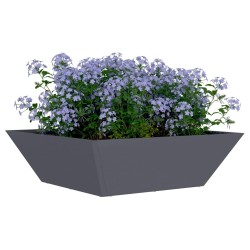 Jardinière en bol anthracite 50x50x15 cm en acier 