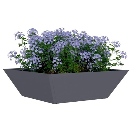 Jardinière en bol anthracite 50x50x15 cm en acier 