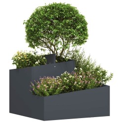 Pot de Fleur en Plastique Anthracite Plastique Moyen Durable 
