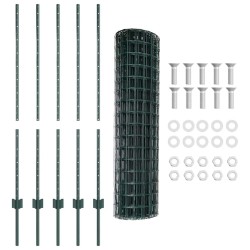 Ensemble de Clôture de Jardin Ensemble de 2 Vert Métal 10 x 1,2 m 