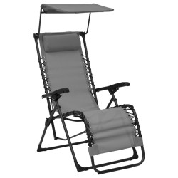Chaise pliable de terrasse Textilène Gris 